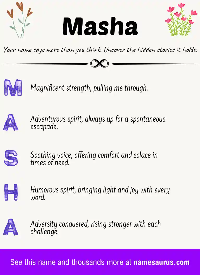 Acrostic poem about Masha.