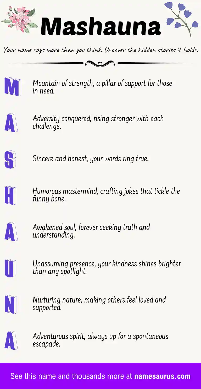 Acrostic poem about Mashauna.