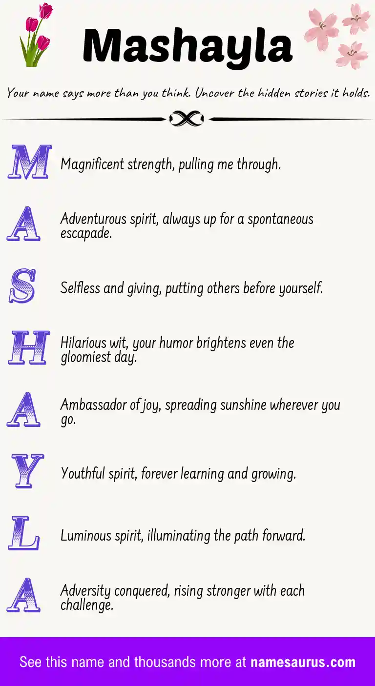Acrostic poem about Mashayla.