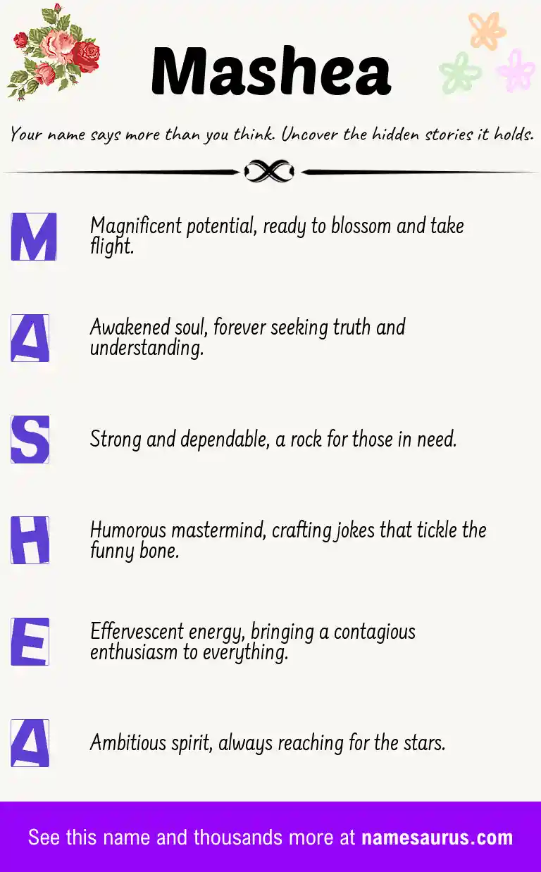 Acrostic poem about Mashea.