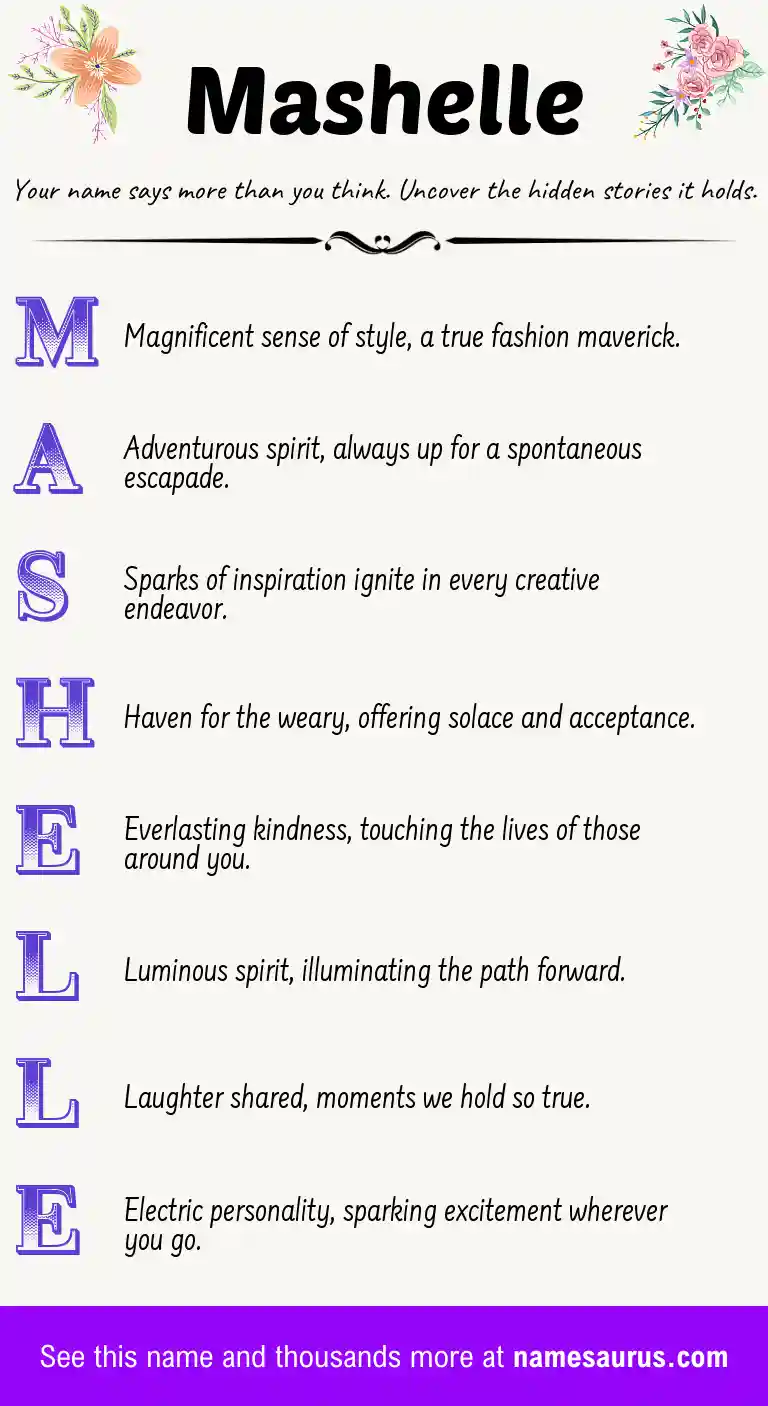 Acrostic poem about Mashelle.
