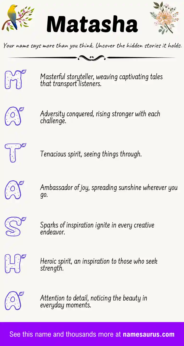 Acrostic poem about Matasha.