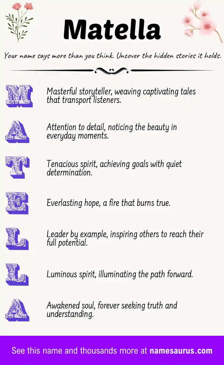 Acrostic poem about Matella.