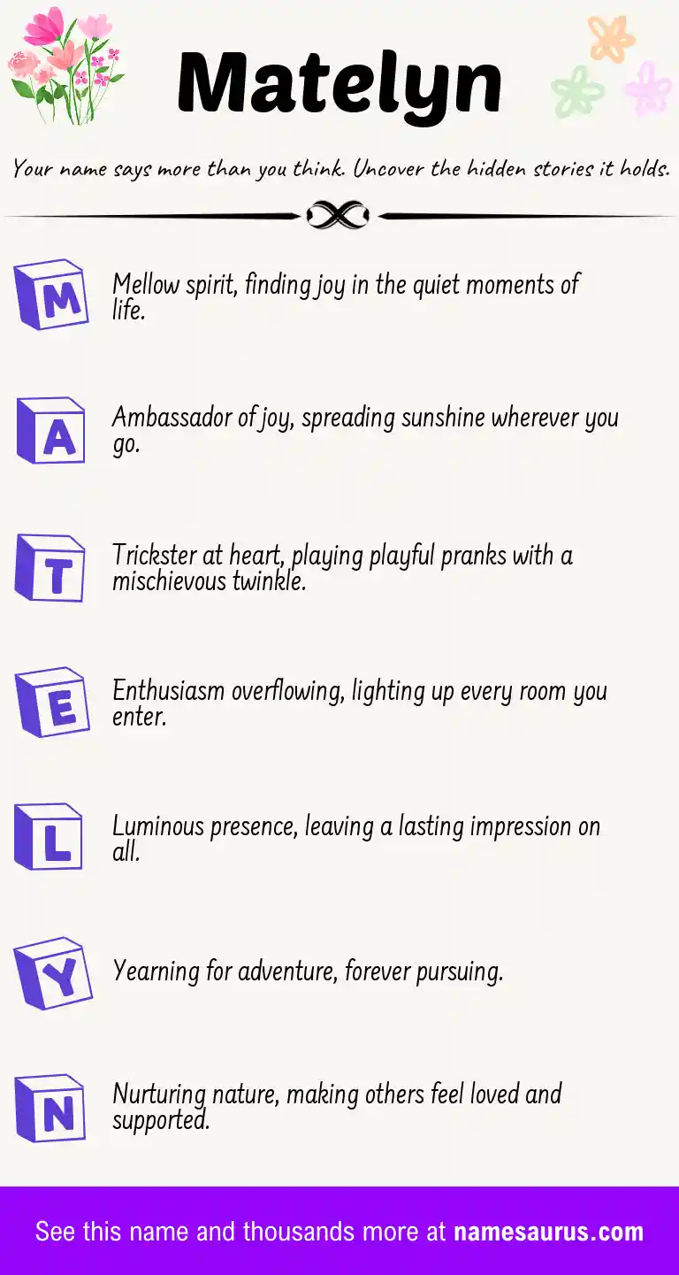 Acrostic poem about Matelyn.
