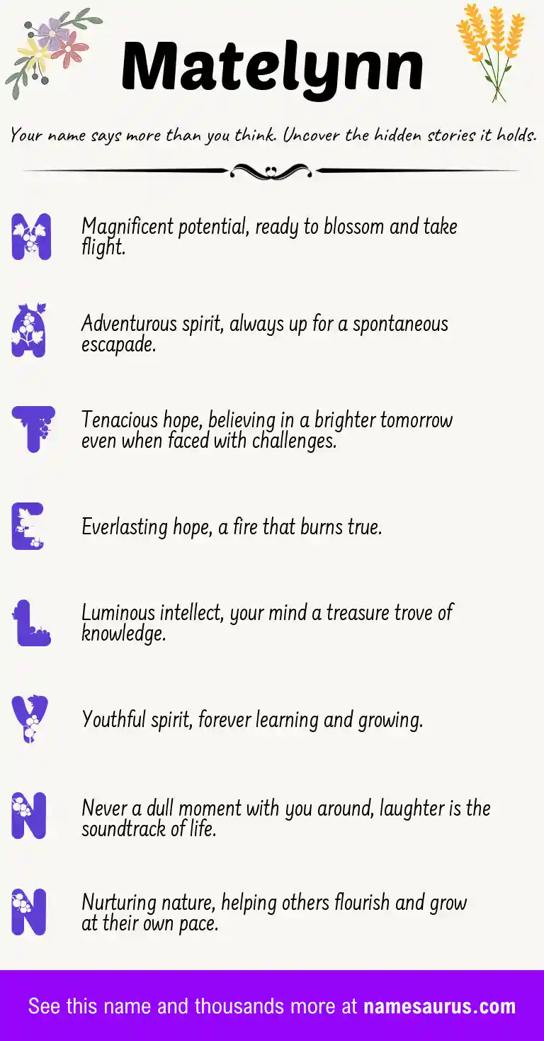 Acrostic poem about Matelynn.