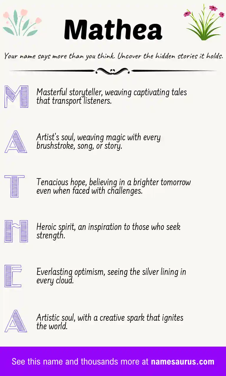 Acrostic poem about Mathea.