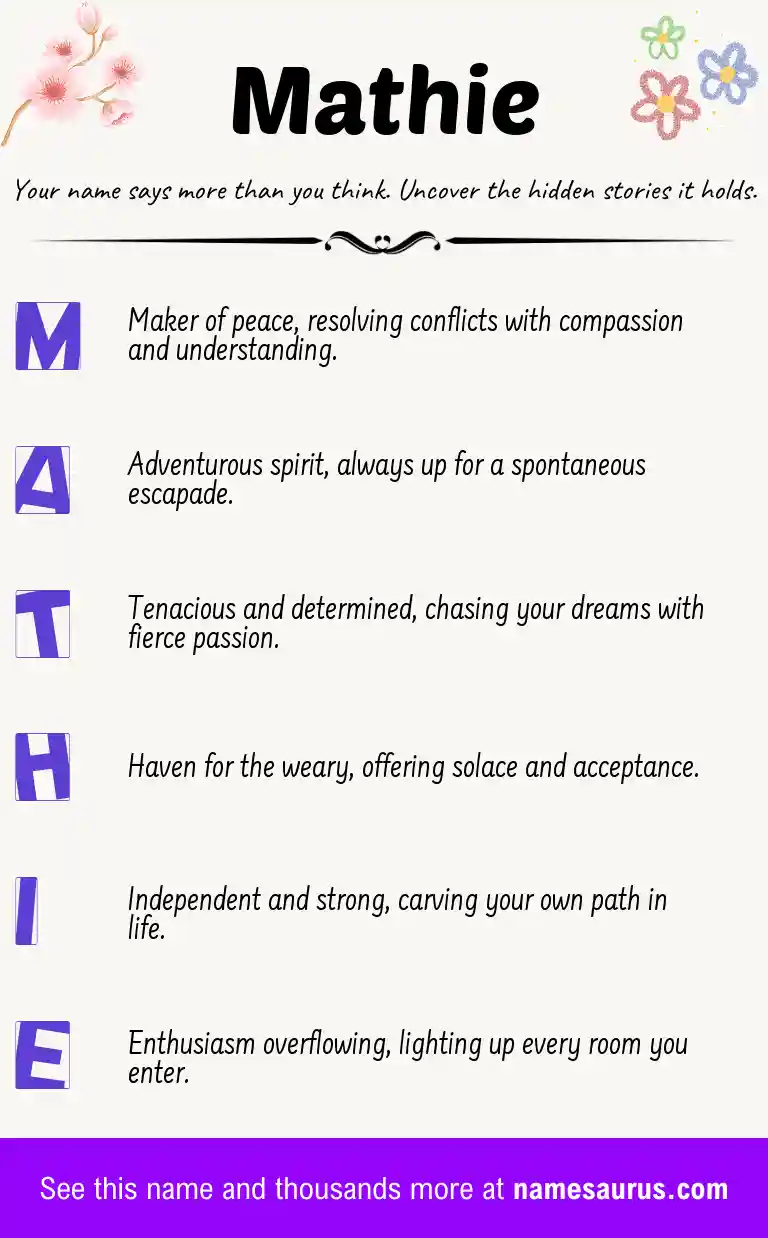 Acrostic poem about Mathie.