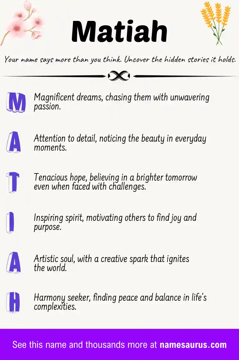 Acrostic poem about Matiah.
