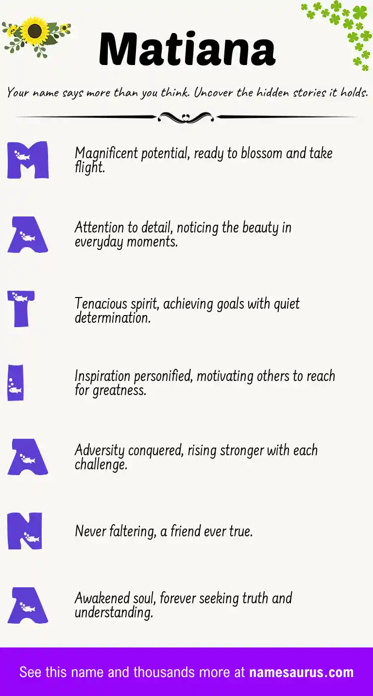 Acrostic poem about Matiana.