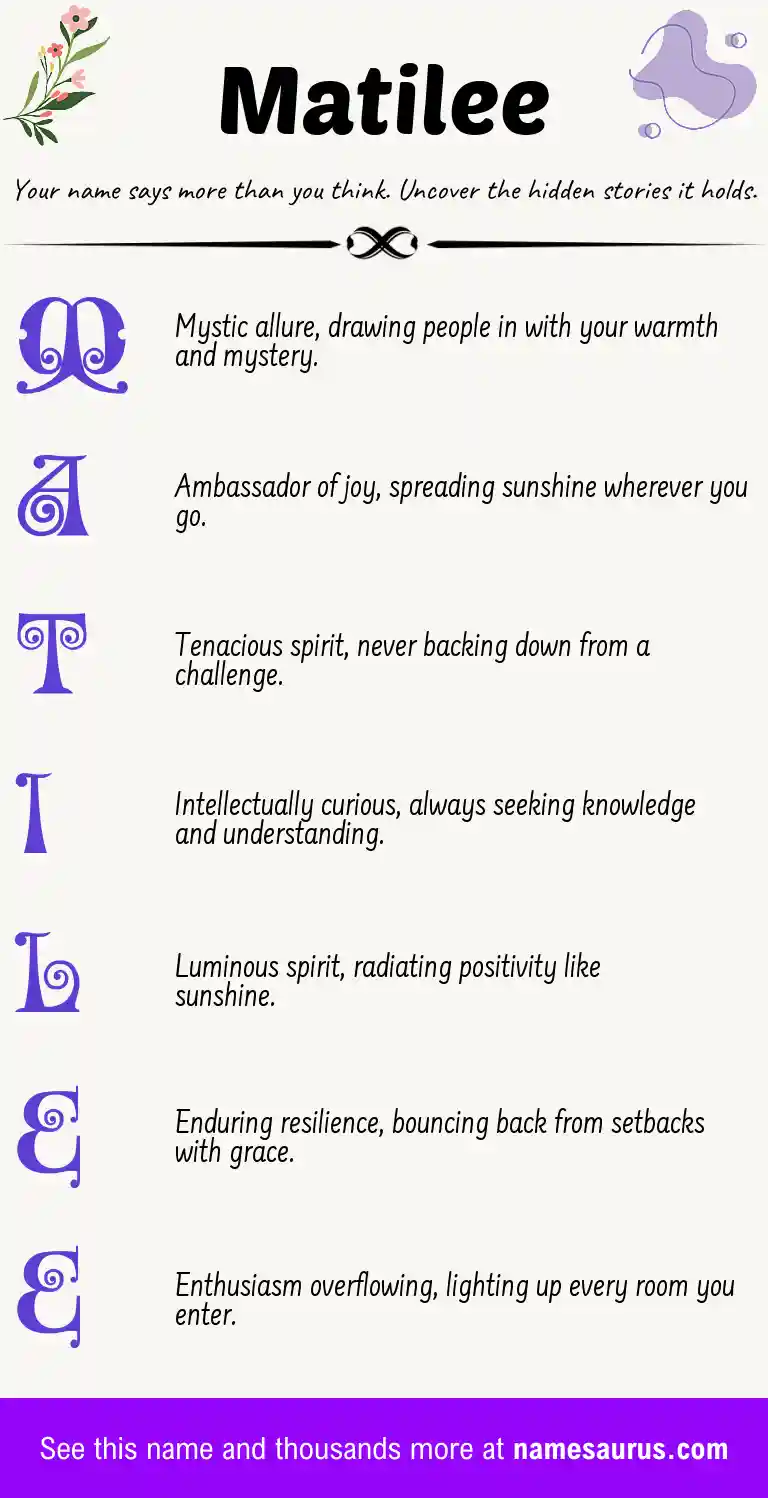 Acrostic poem about Matilee.