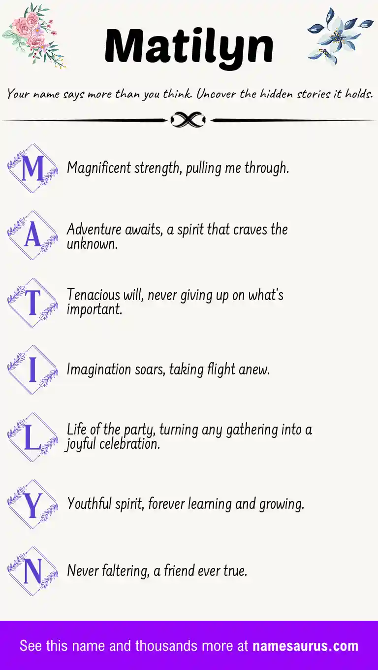 Acrostic poem about Matilyn.