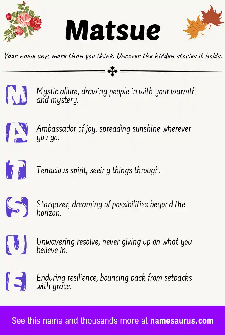 Acrostic poem about Matsue.