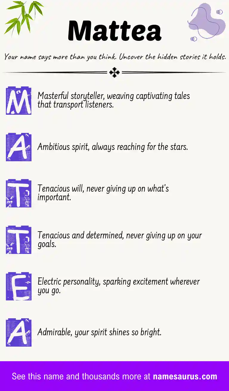 Acrostic poem about Mattea.