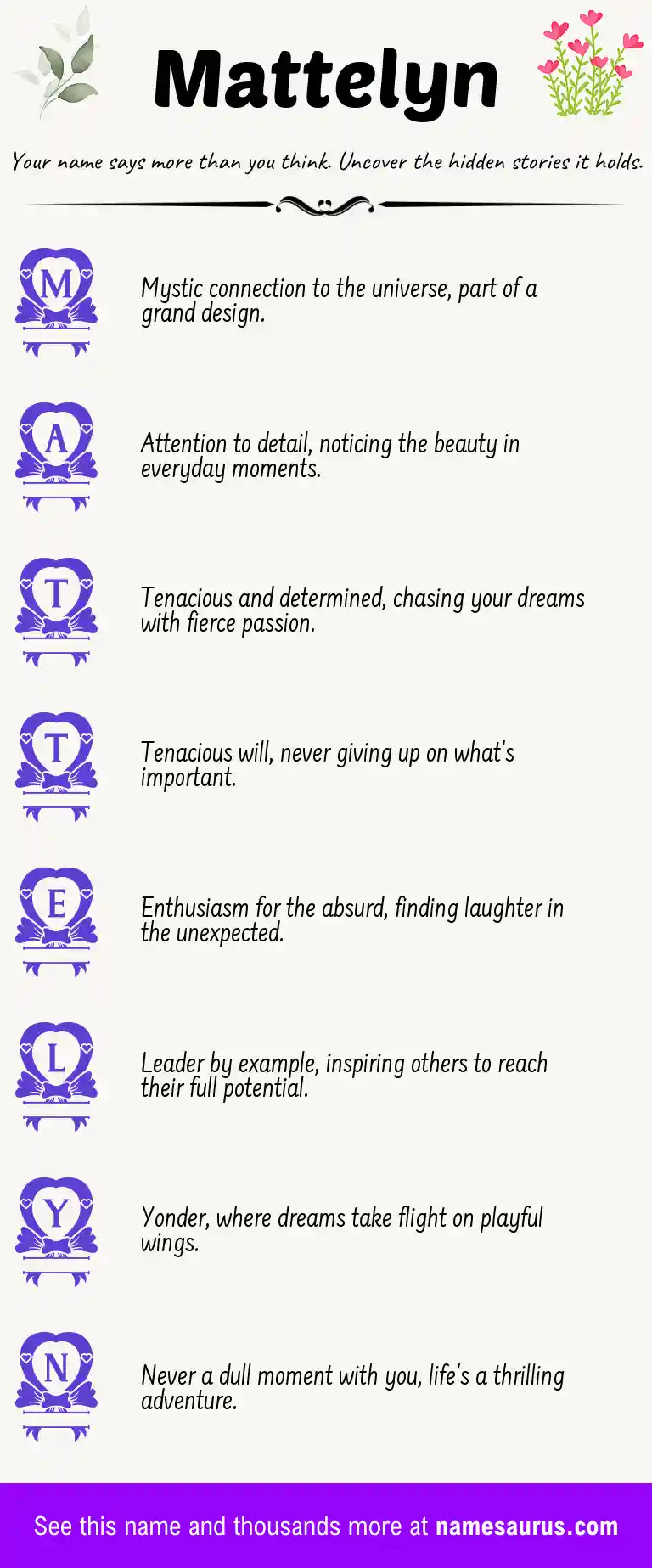Acrostic poem about Mattelyn.