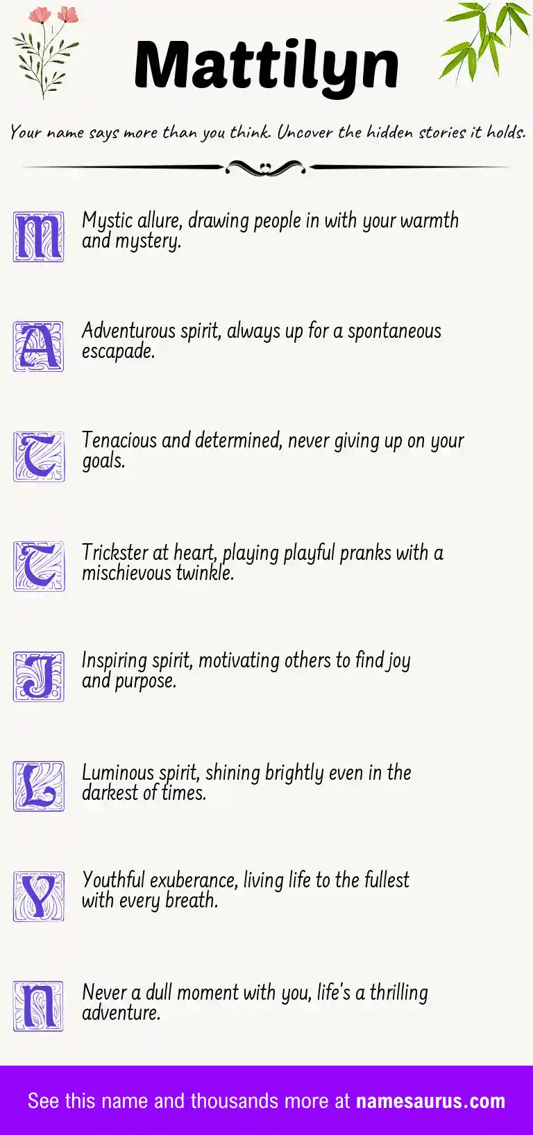 Acrostic poem about Mattilyn.