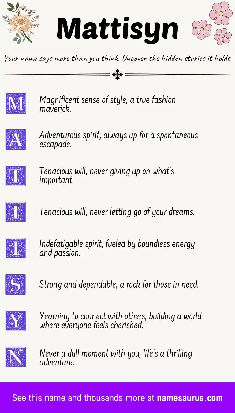 Acrostic poem about Mattisyn.