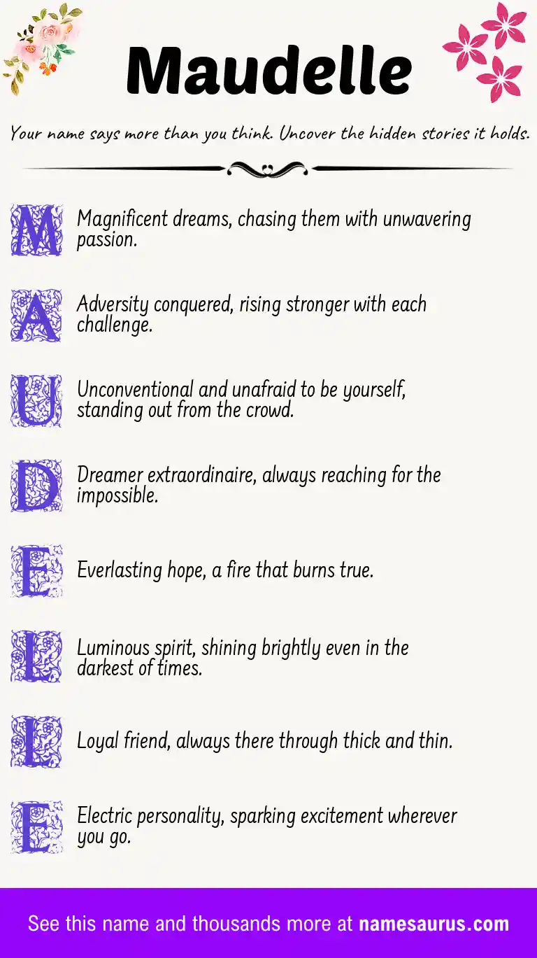 Acrostic poem about Maudelle.
