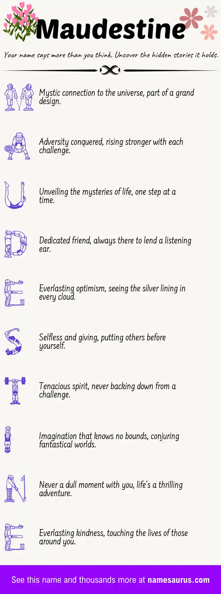 Acrostic poem about Maudestine.