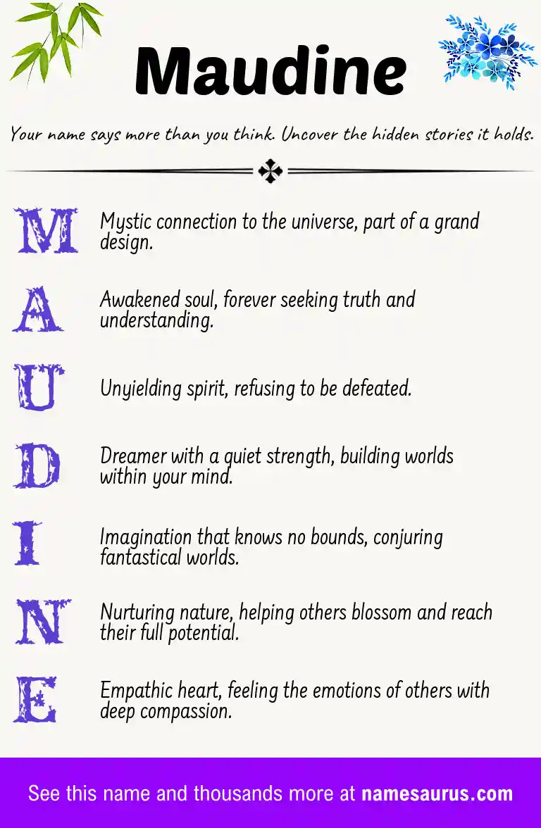 Acrostic poem about Maudine.