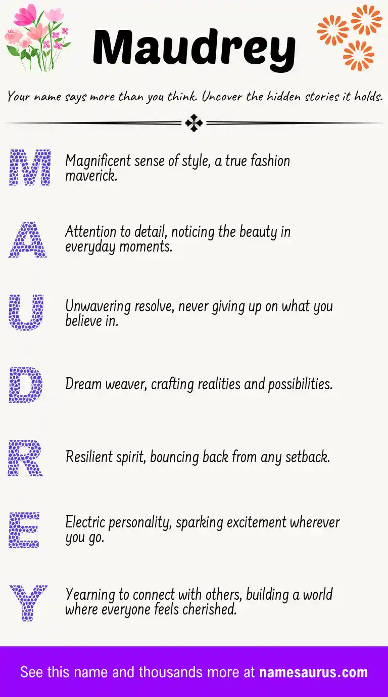 Acrostic poem about Maudrey.