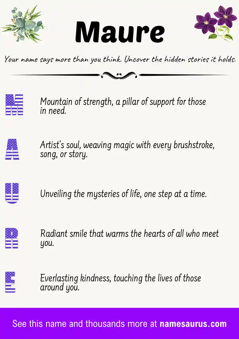 Acrostic poem about Maure.