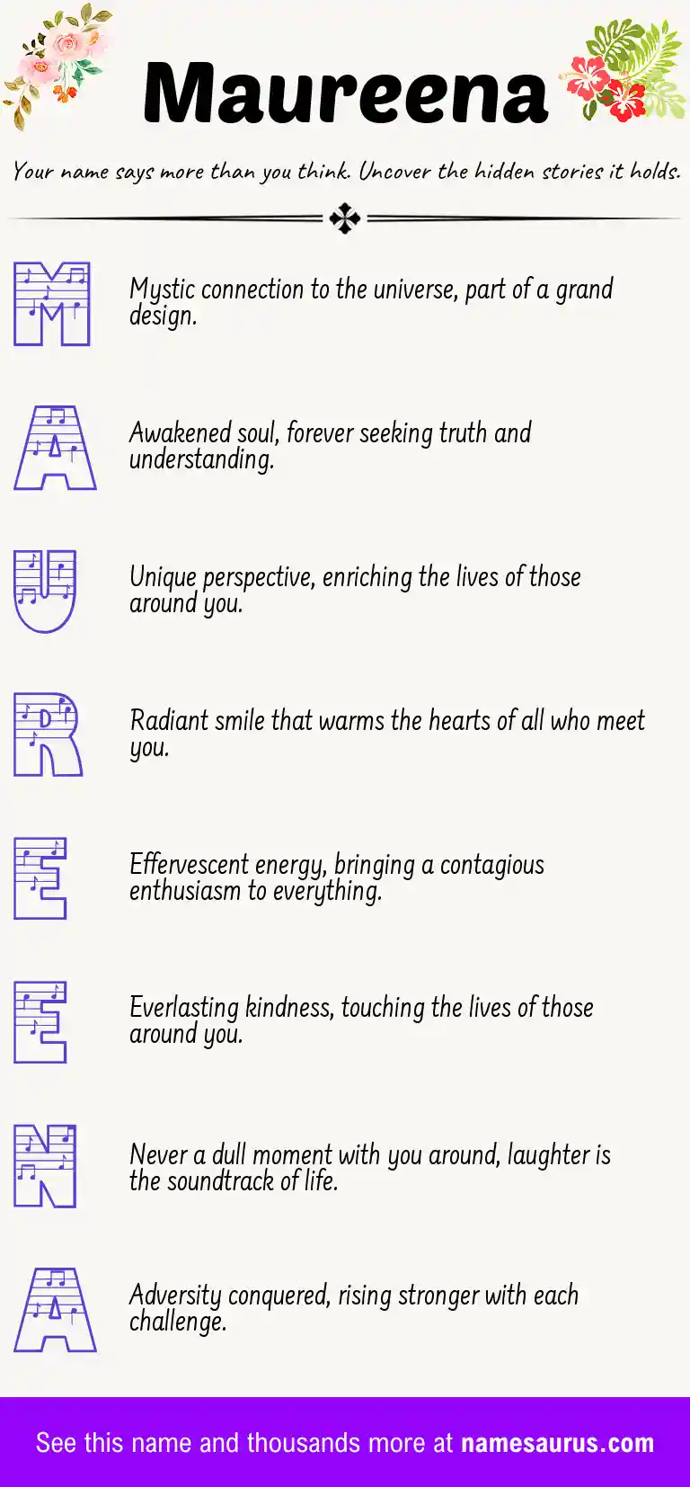 Acrostic poem about Maureena.