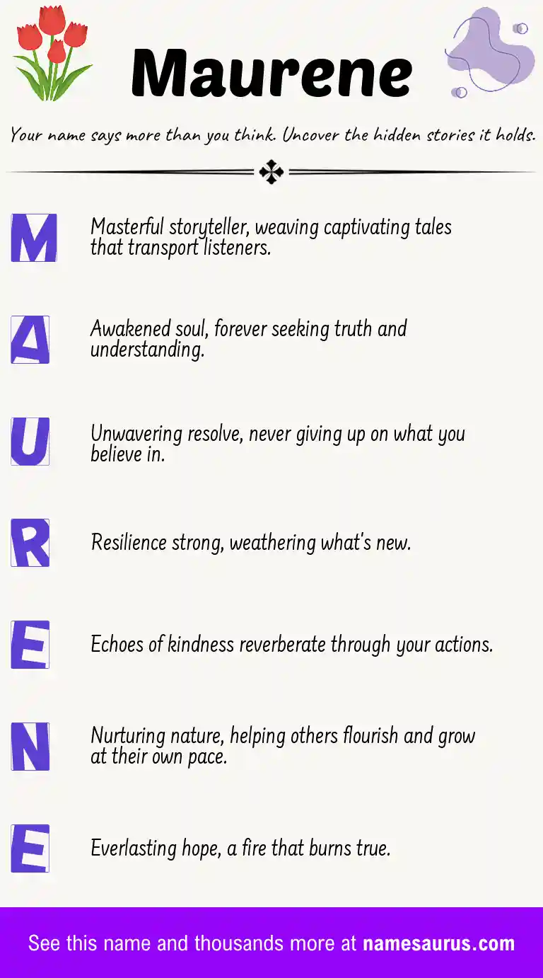 Acrostic poem about Maurene.