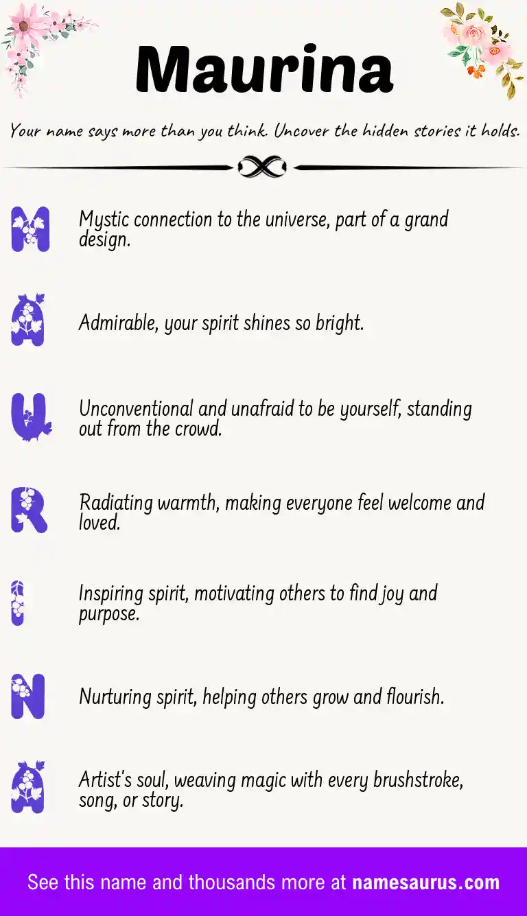 Acrostic poem about Maurina.