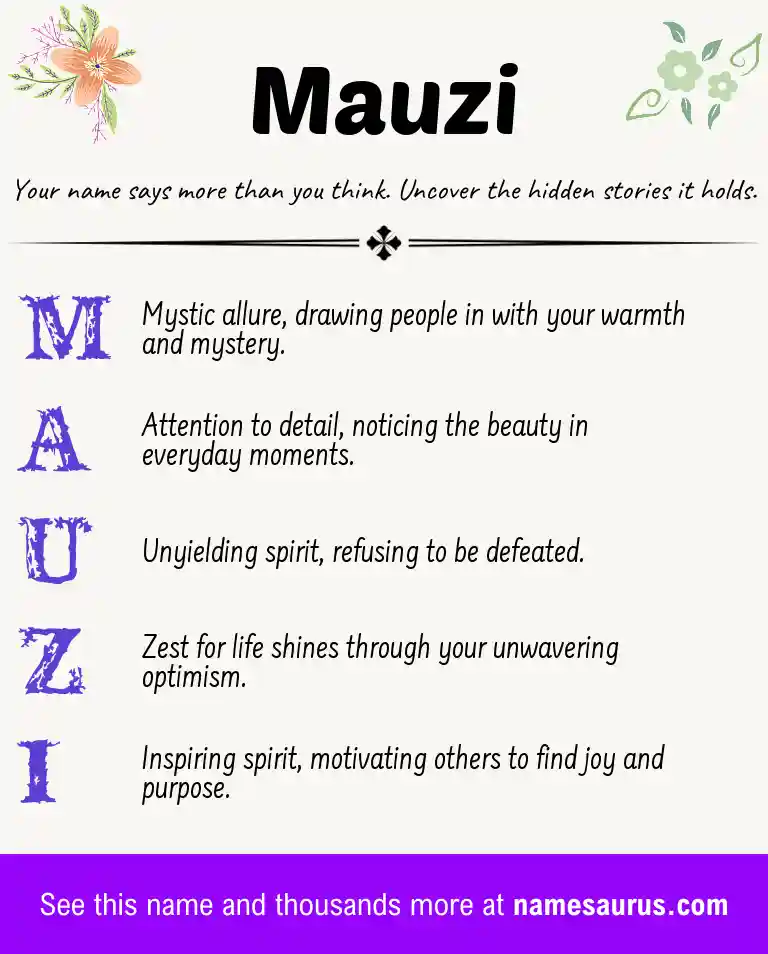 Acrostic poem about Mauzi.