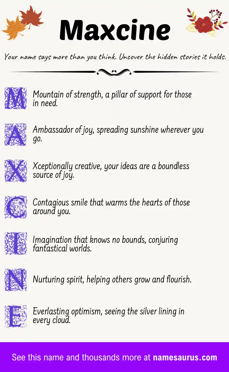 Acrostic poem about Maxcine.