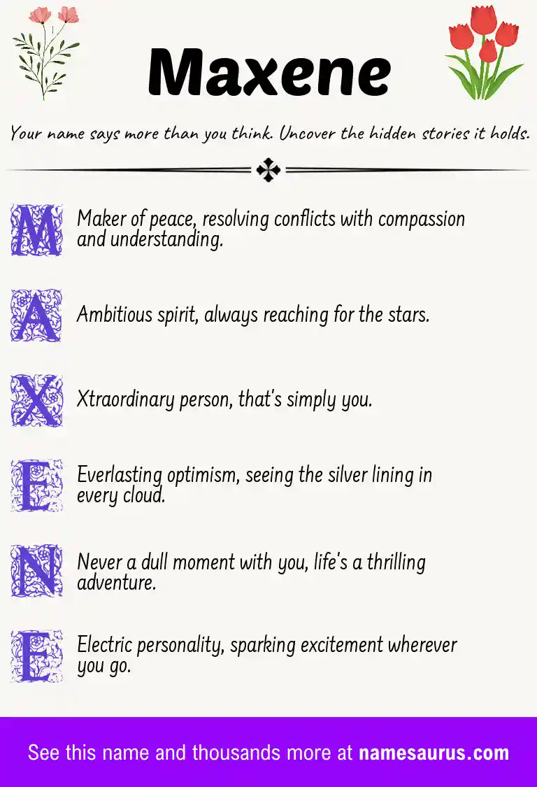 Acrostic poem about Maxene.