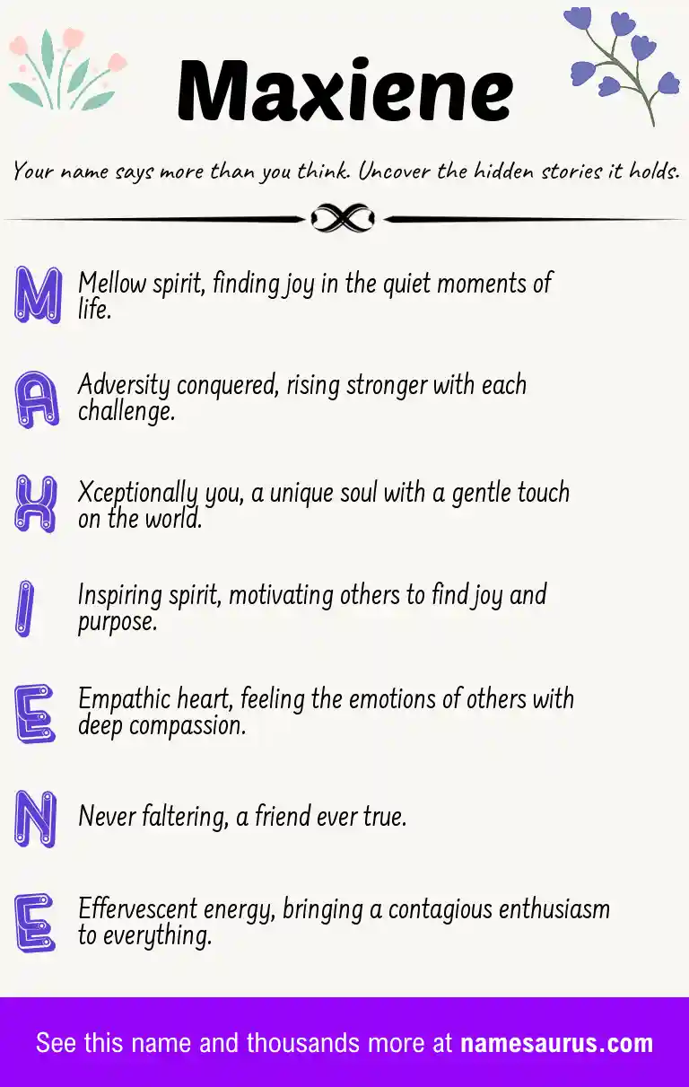 Acrostic poem about Maxiene.