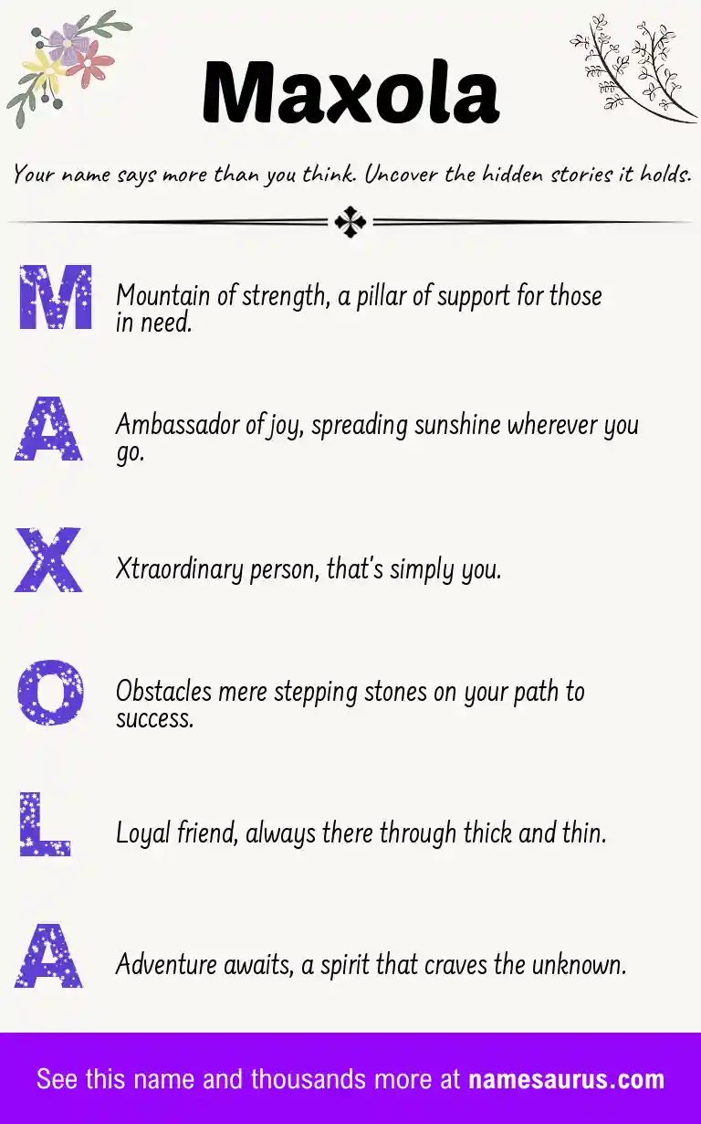 Acrostic poem about Maxola.