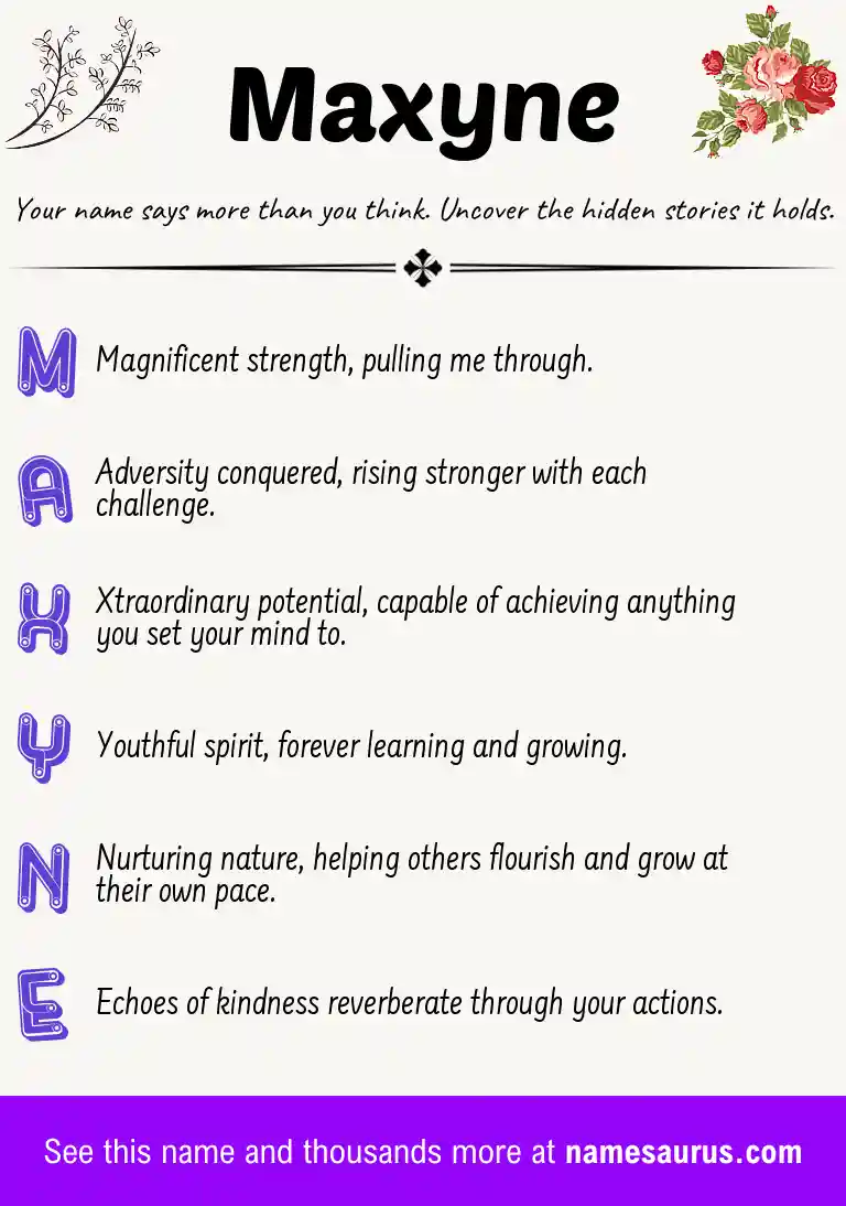 Acrostic poem about Maxyne.
