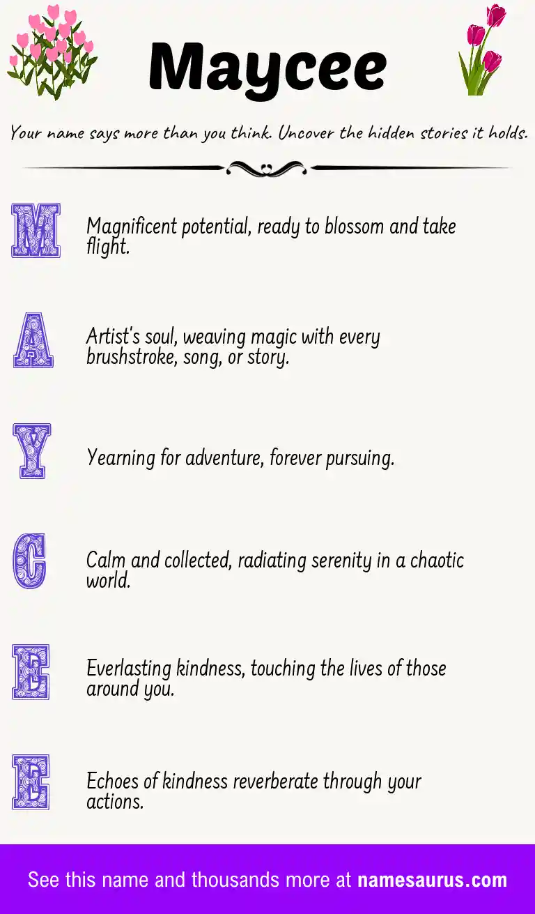 Acrostic poem about Maycee.