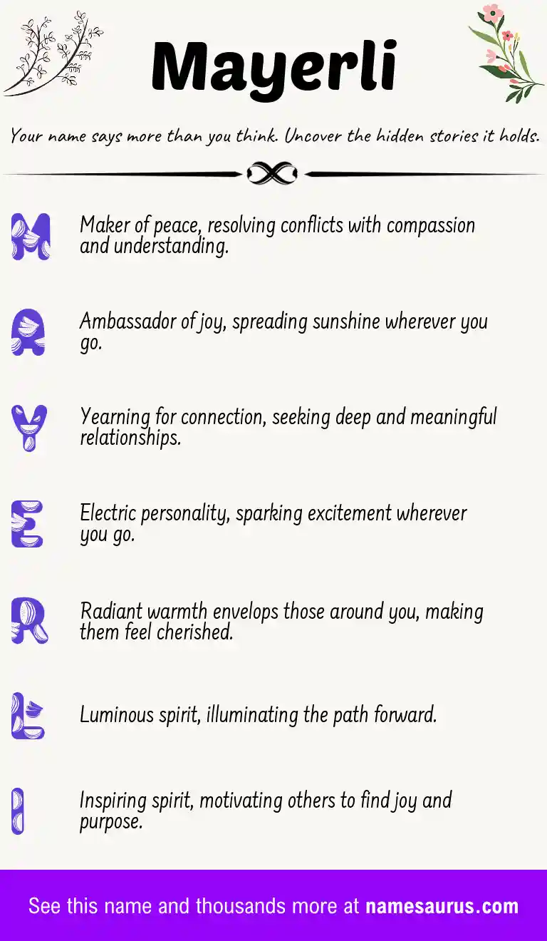 Acrostic poem about Mayerli.