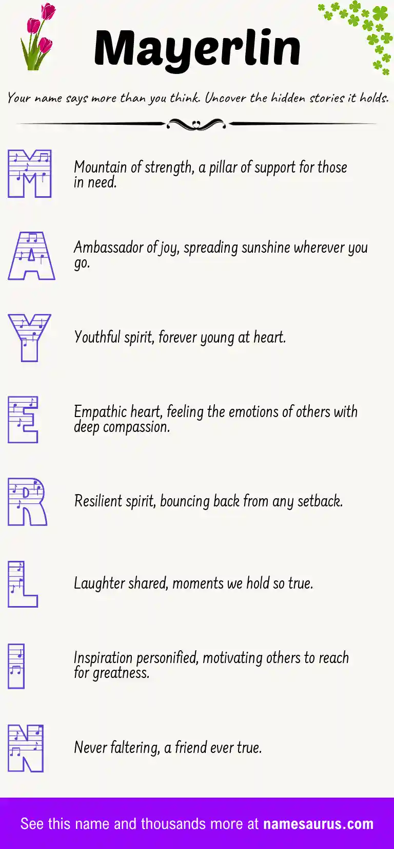 Acrostic poem about Mayerlin.