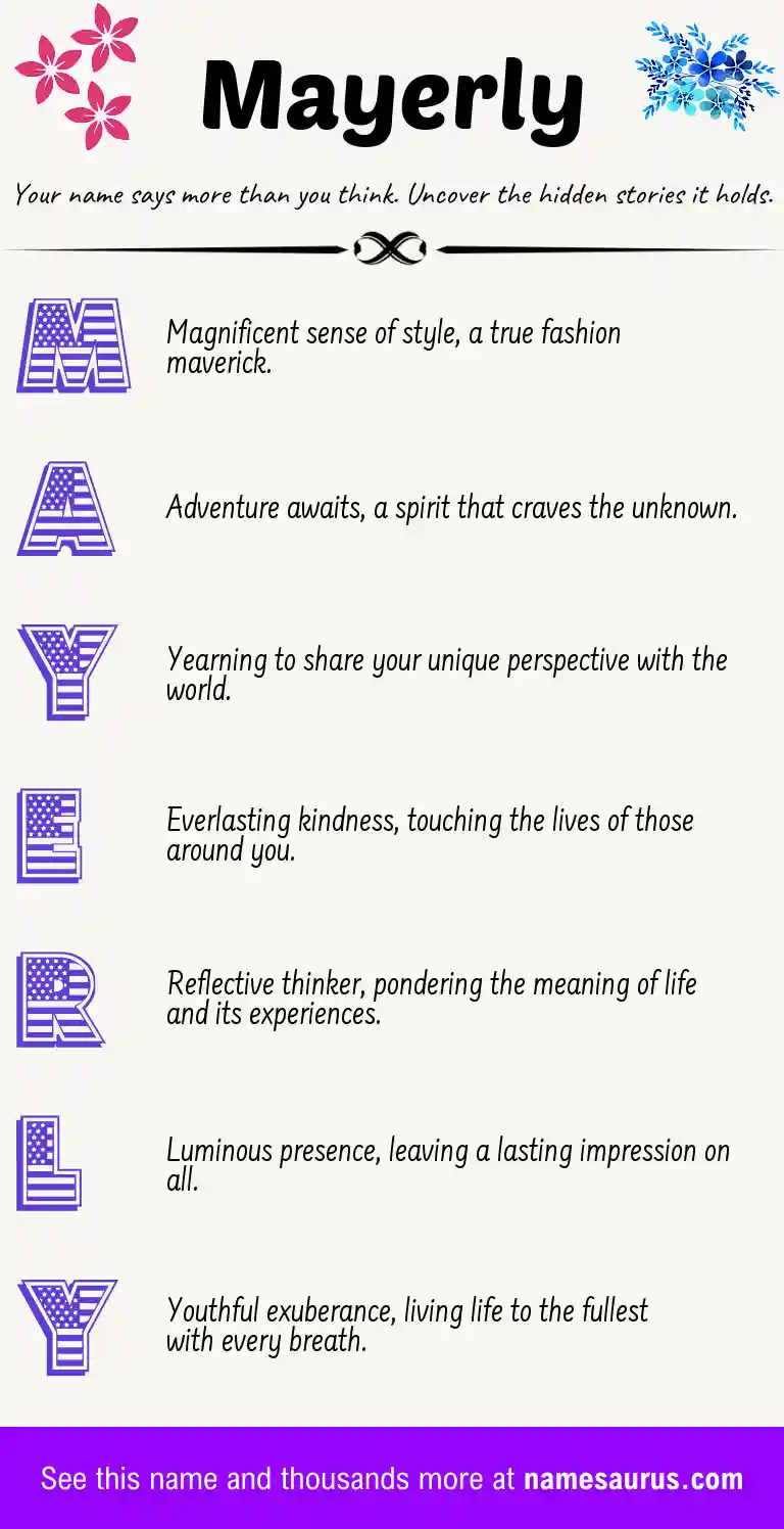 Acrostic poem about Mayerly.