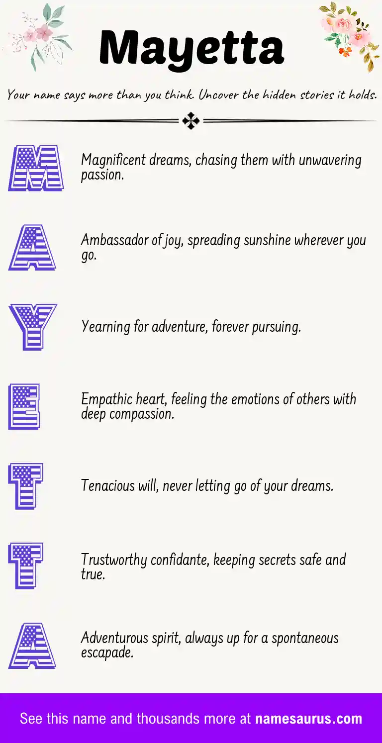Acrostic poem about Mayetta.
