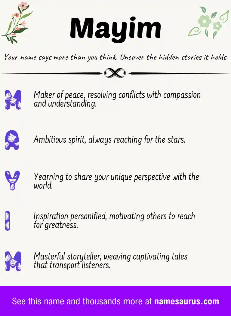 Acrostic poem about Mayim.