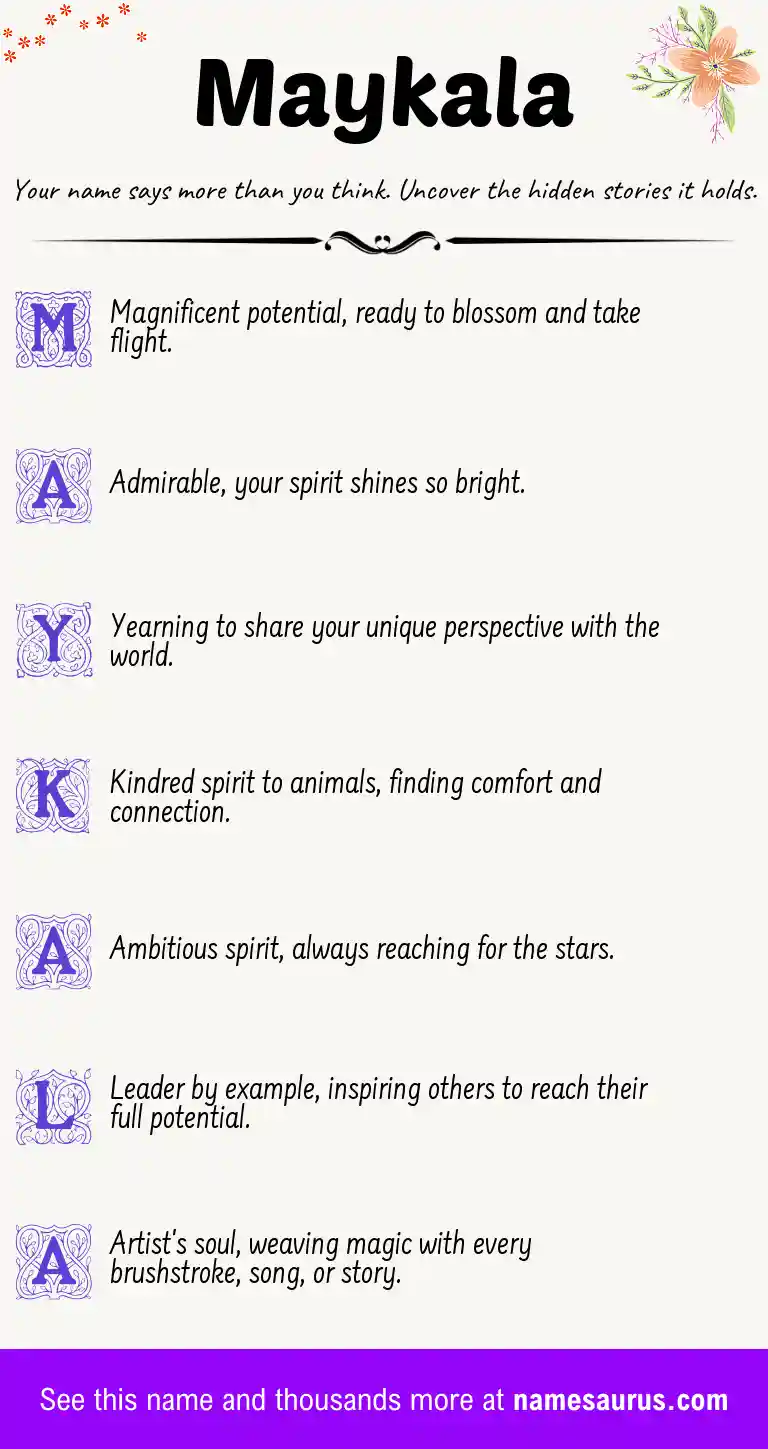 Acrostic poem about Maykala.