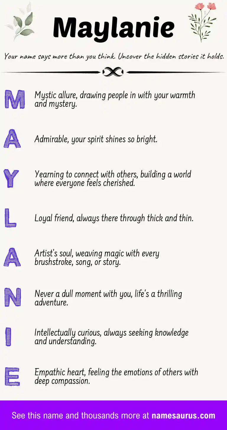 Acrostic poem about Maylanie.