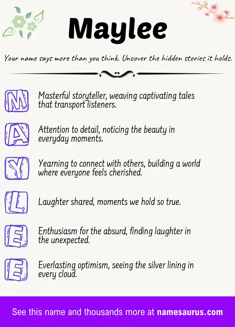 Acrostic poem about Maylee.