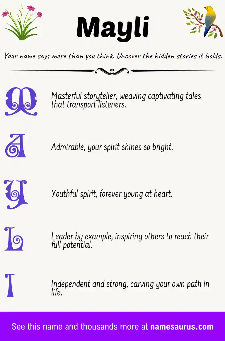 Acrostic poem about Mayli.