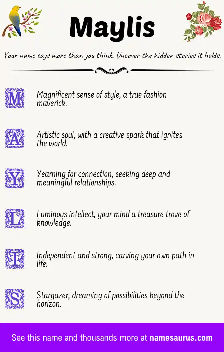 Acrostic poem about Maylis.