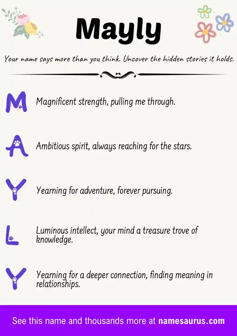 Acrostic poem about Mayly.