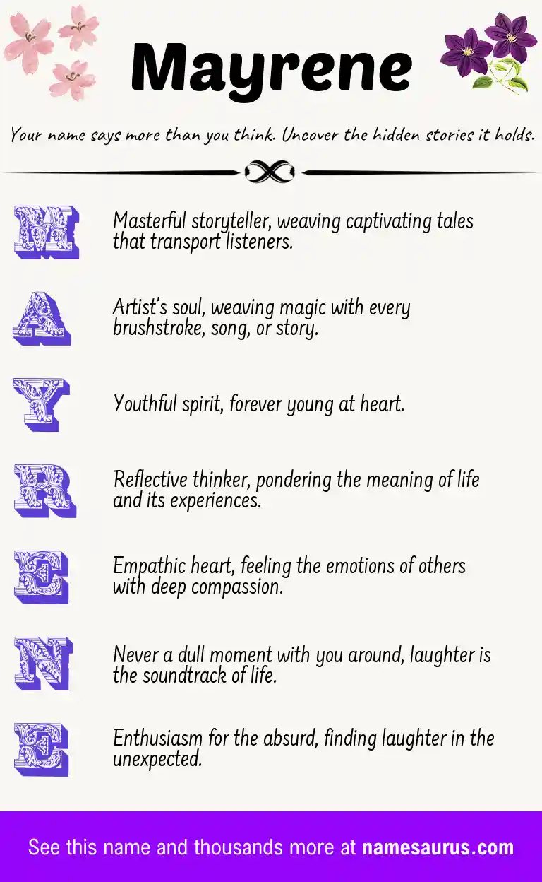 Acrostic poem about Mayrene.