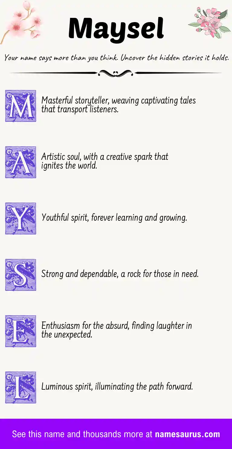 Acrostic poem about Maysel.