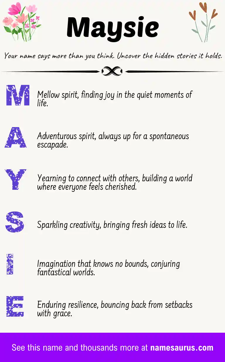 Acrostic poem about Maysie.