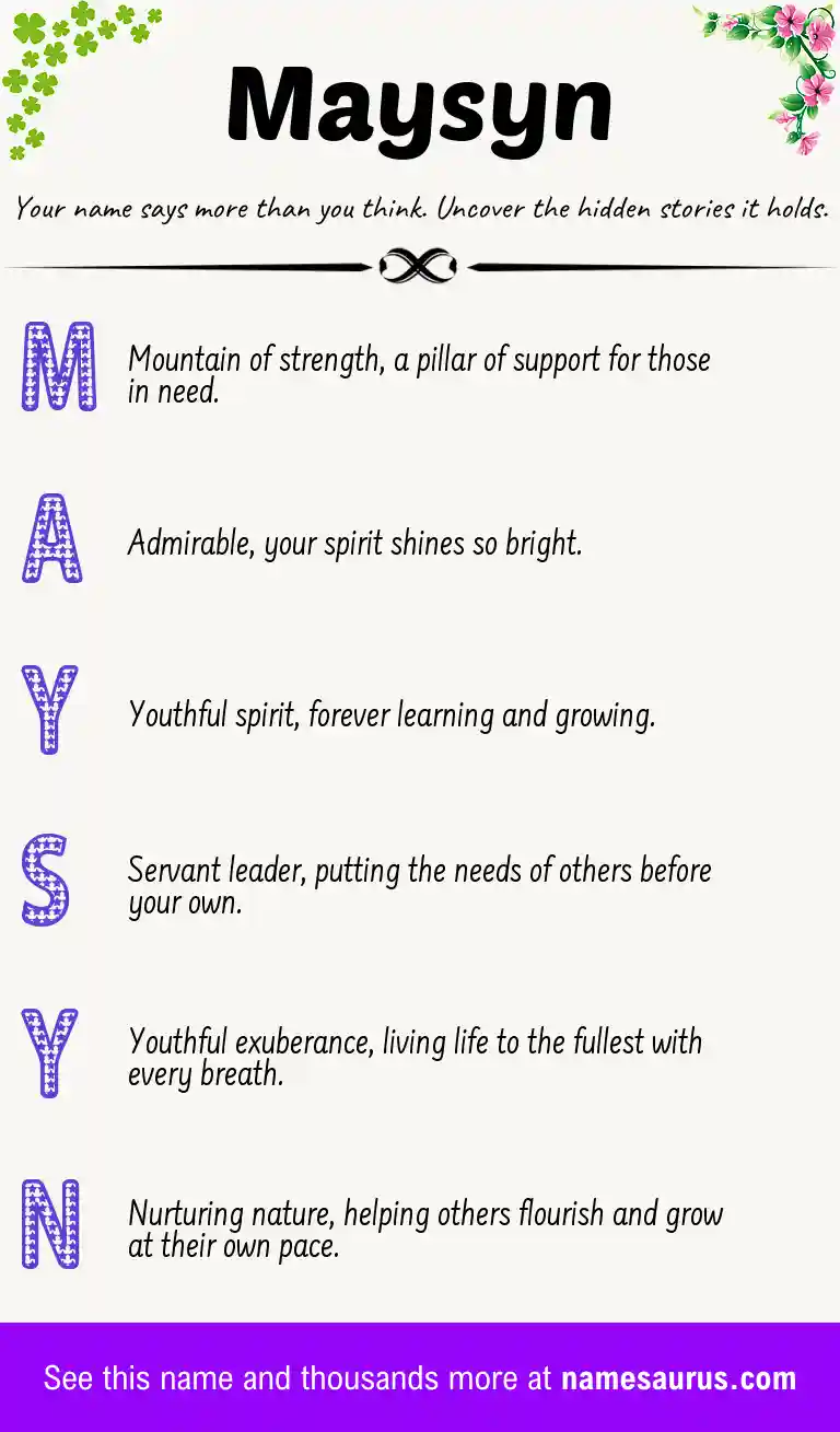 Acrostic poem about Maysyn.